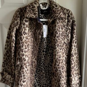 J. Crew Brown Leopard Print Teddy Jacket